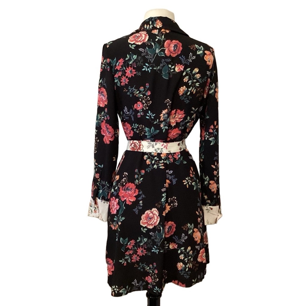 Maje Riller Two Tone Floral Shirt Dress Sz 2 - Picture 8 of 13